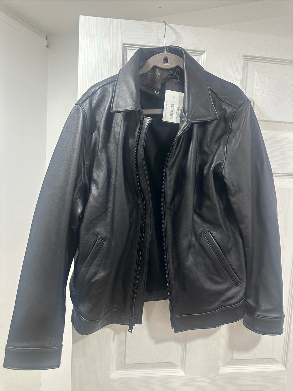 Thursday Men's Black Leather Zip Jacket